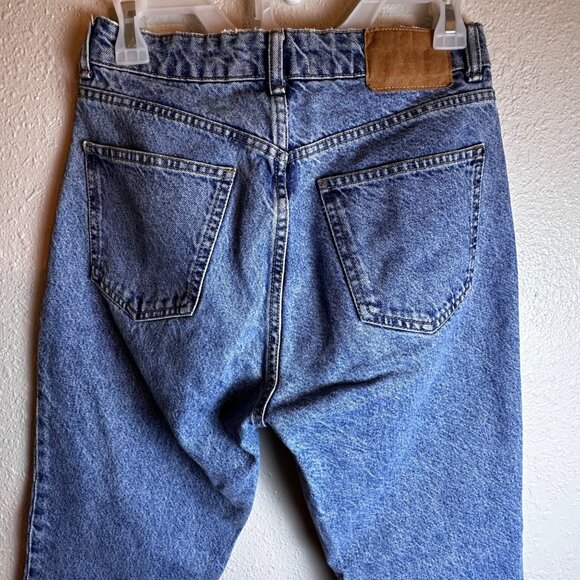 Zara Womens High-Waisted Tapered Blue Denim Jeans Sz 6 Y2K Minimalist Aesthetic - Picture 8 of 9